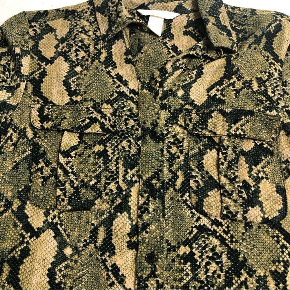 H&M Snakeskin Print Button Downtop - image 7